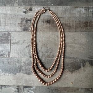 Triple Strand of Faux Pearls